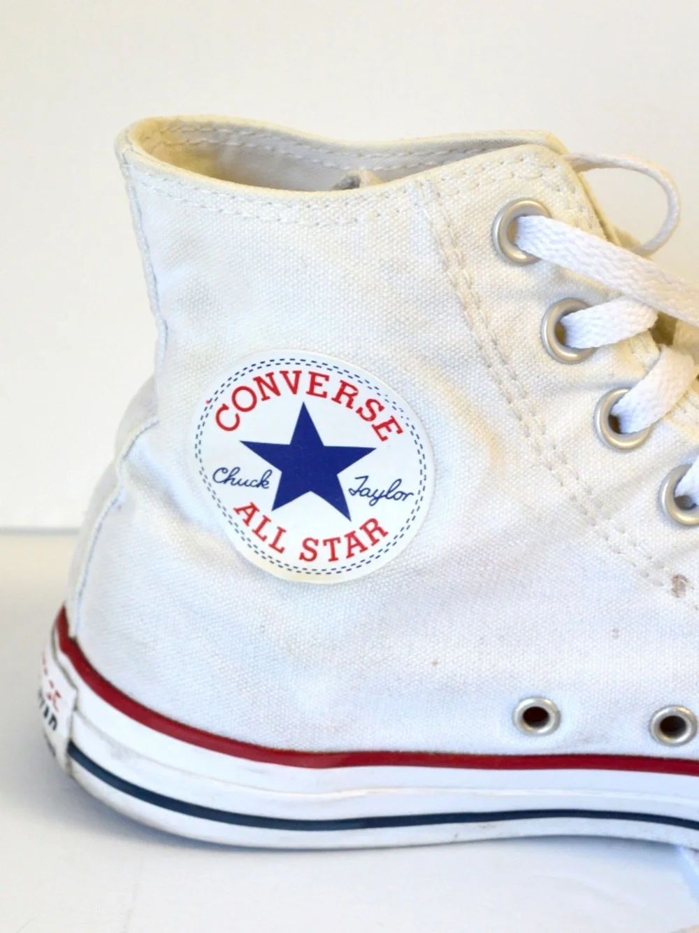 Converse All Stars white canvas chuck hi top woman size 8.5 sneaker shoes